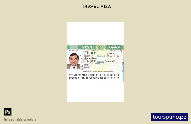 Plantilla de visa de Marruecos lista para imprimir